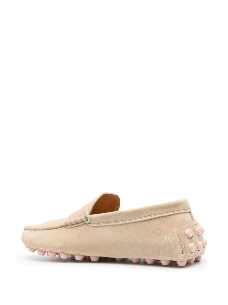 Neutral Gommino Bubble Suede Loafers
