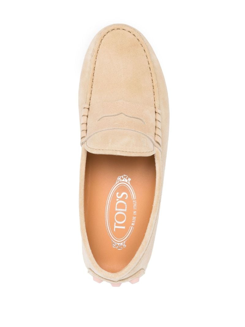 Neutral Gommino Bubble Suede Loafers