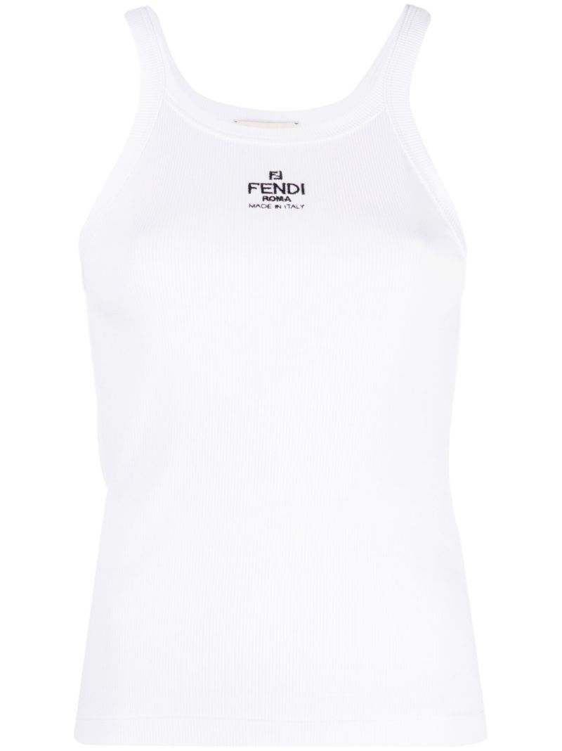 White Logo-embroidered Vest Top