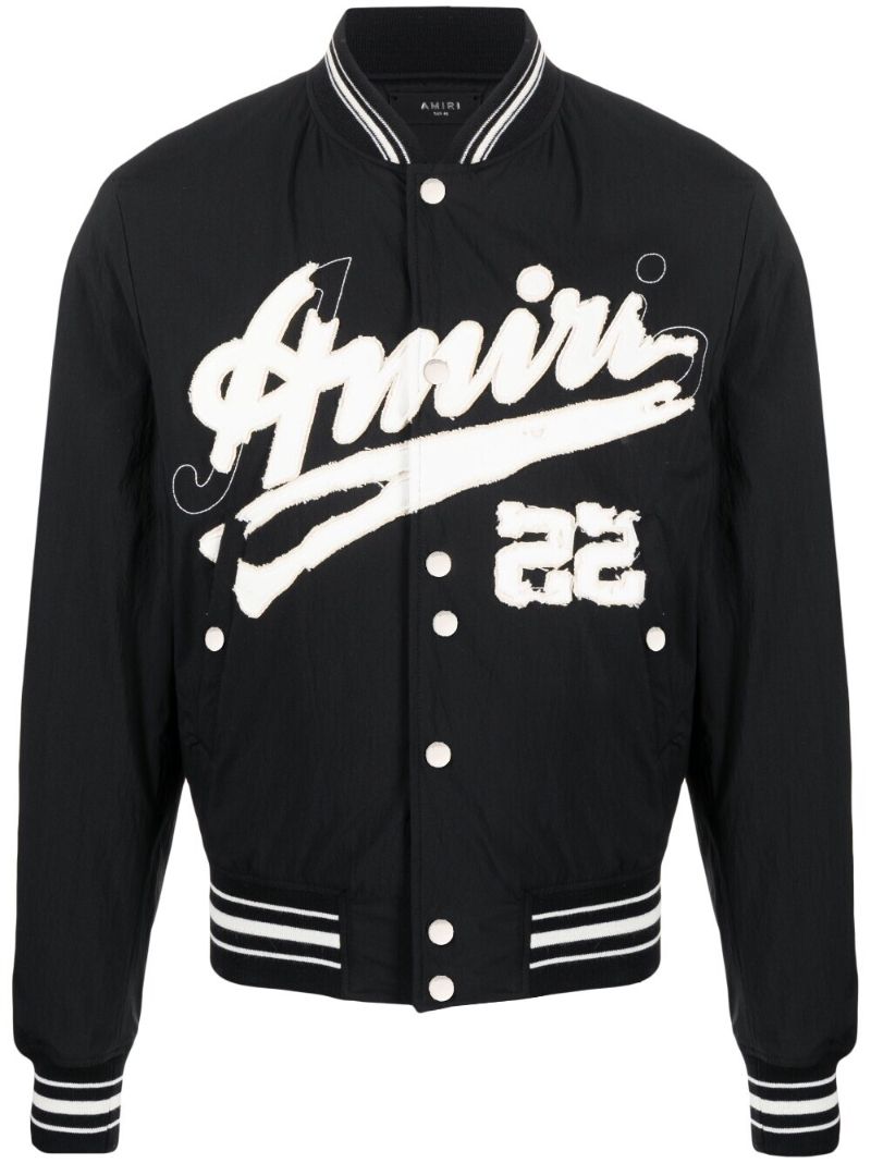 Black Logo AppliquÃ_x0083_Â© Varsity Jacket