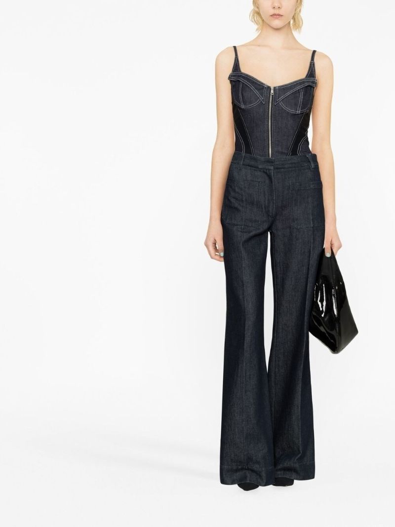 Blue Denim Corset Bodysuit