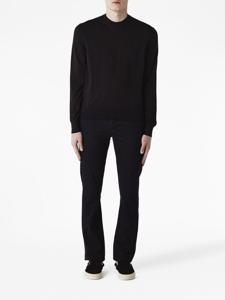 Black Crew-neck Cotton Sweater