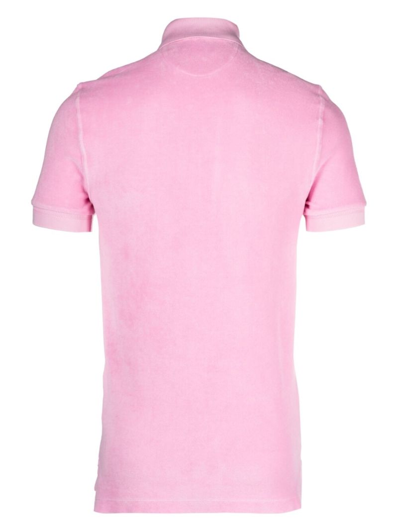 Peony Pink Towelling Polo Shirt