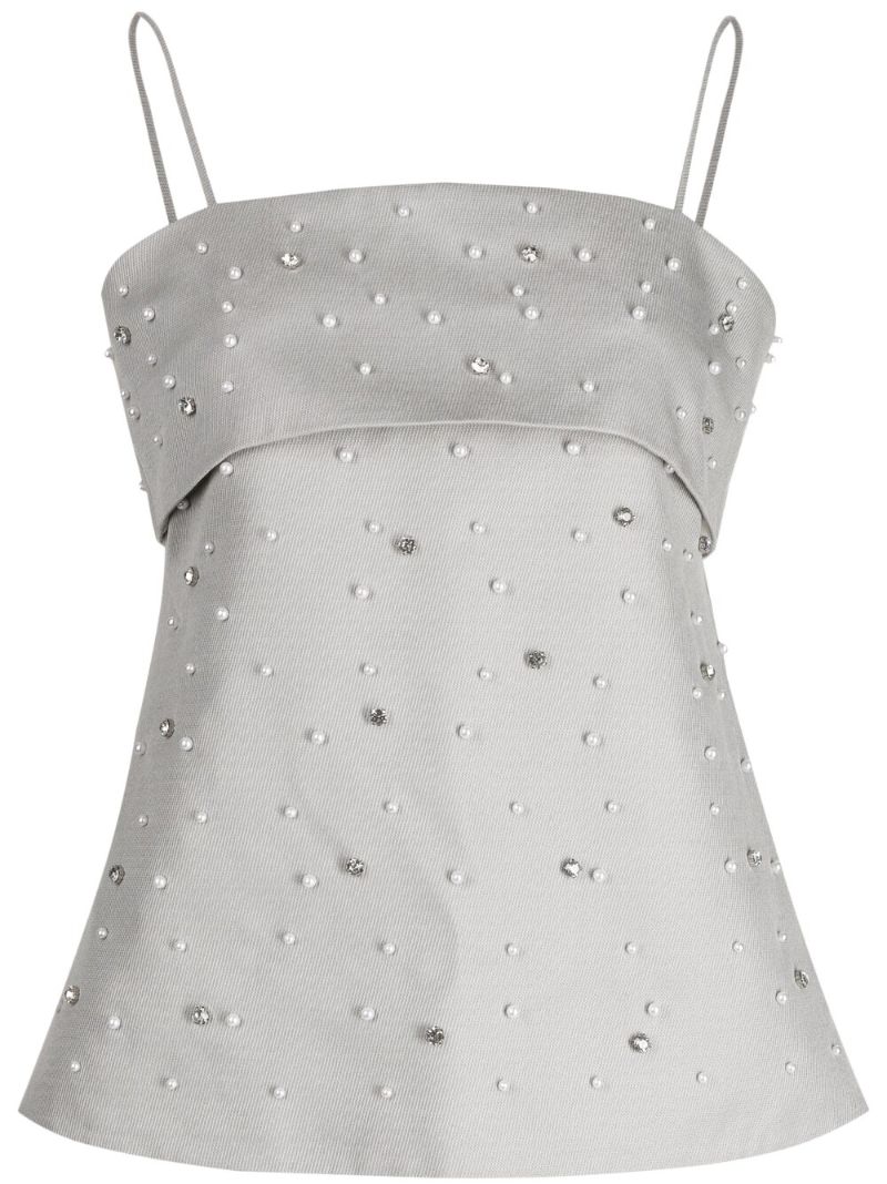 Grey Una Crystal Embellished Top