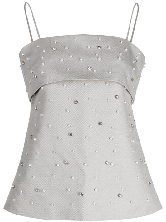 Grey Una Crystal Embellished Top