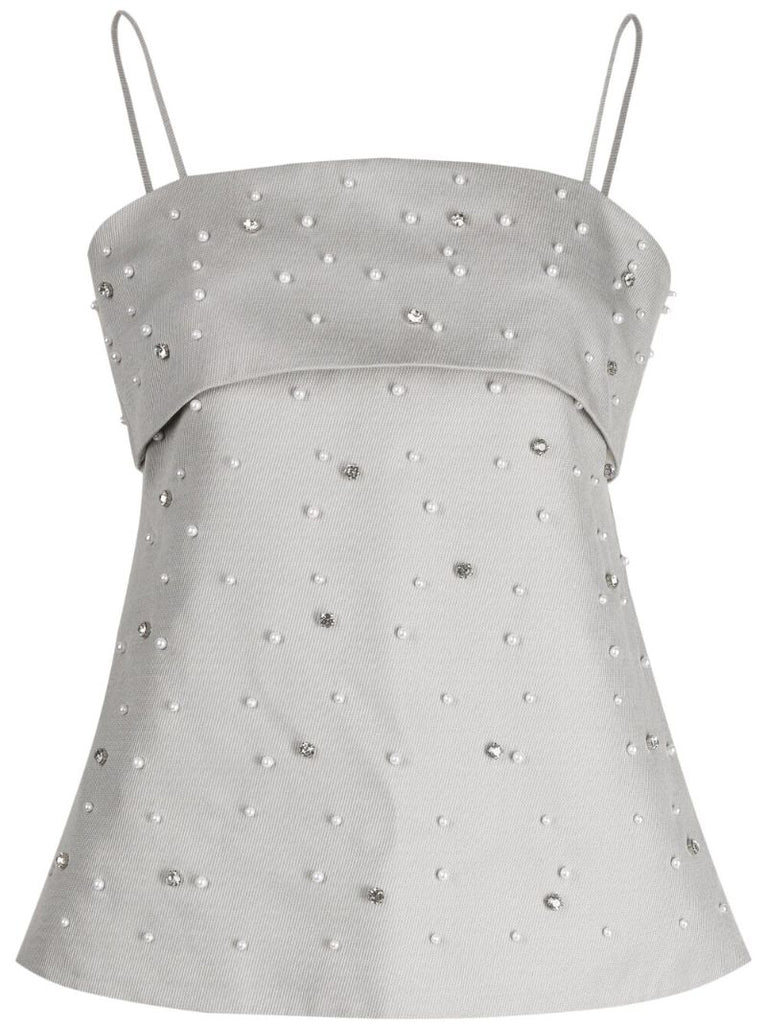 Grey Una Crystal Embellished Top