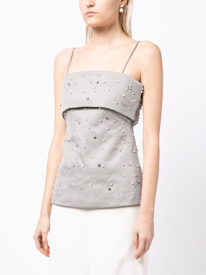 Grey Una Crystal Embellished Top