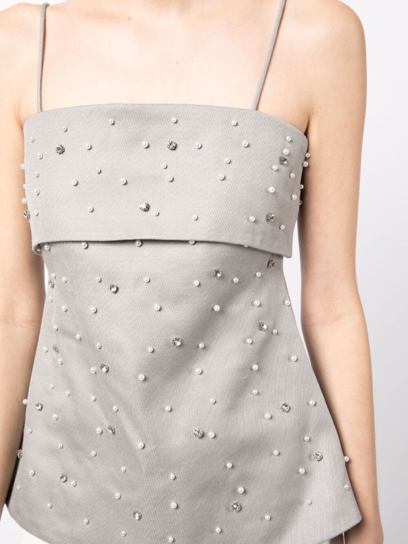 Grey Una Crystal Embellished Top