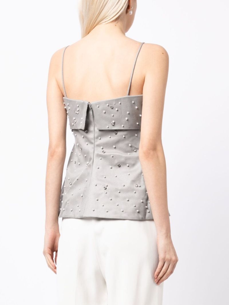 Grey Una Crystal Embellished Top