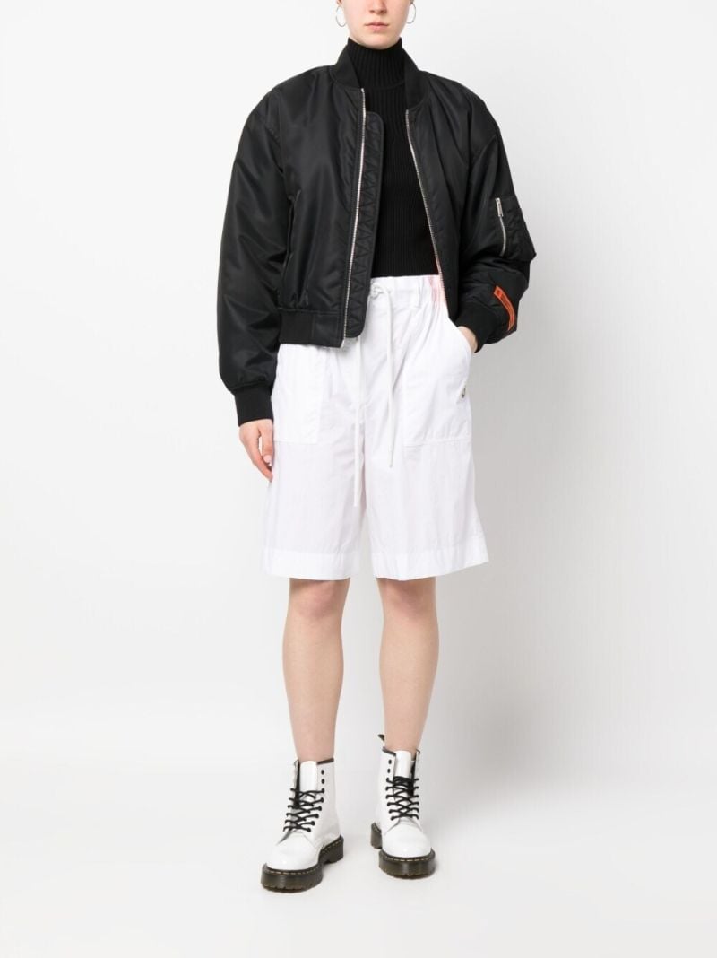 White Drawstring Bermuda Shorts