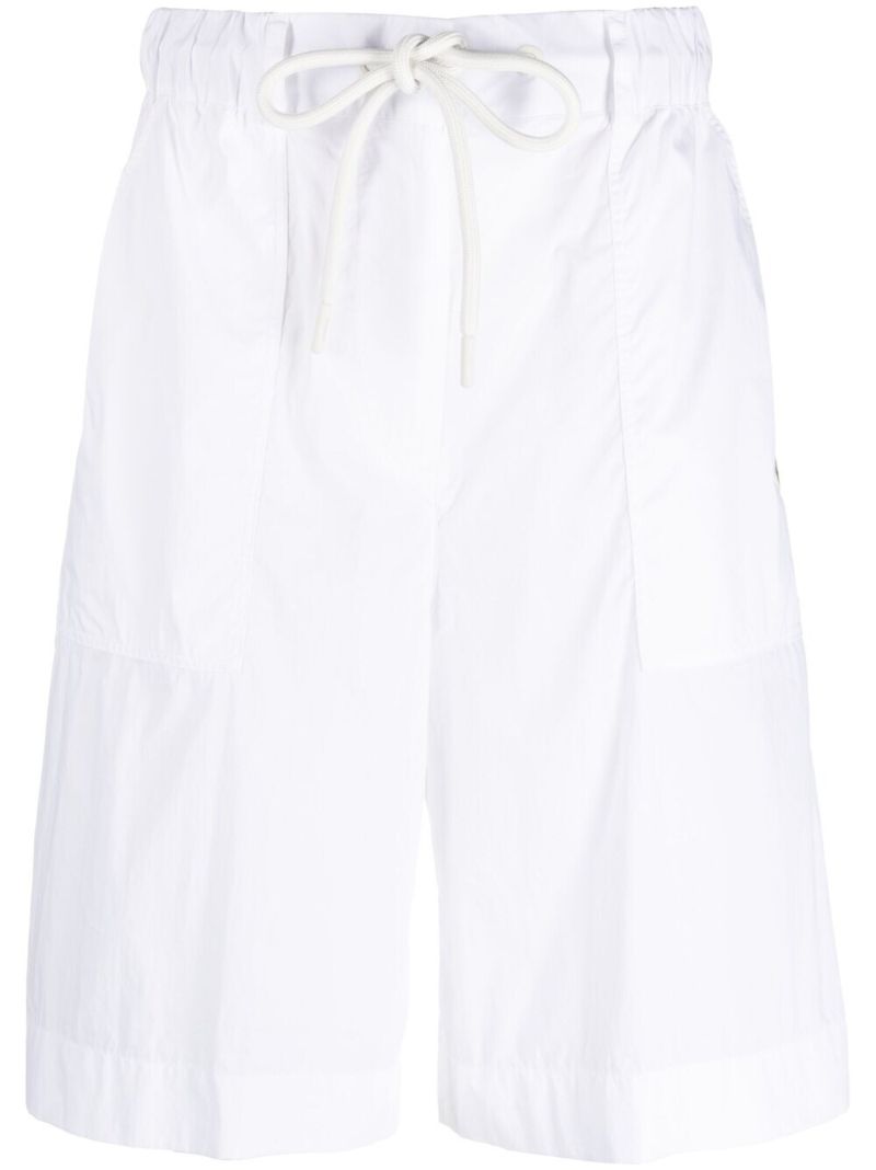 White Drawstring Bermuda Shorts