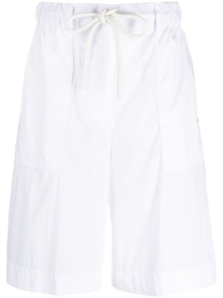 White Drawstring Bermuda Shorts