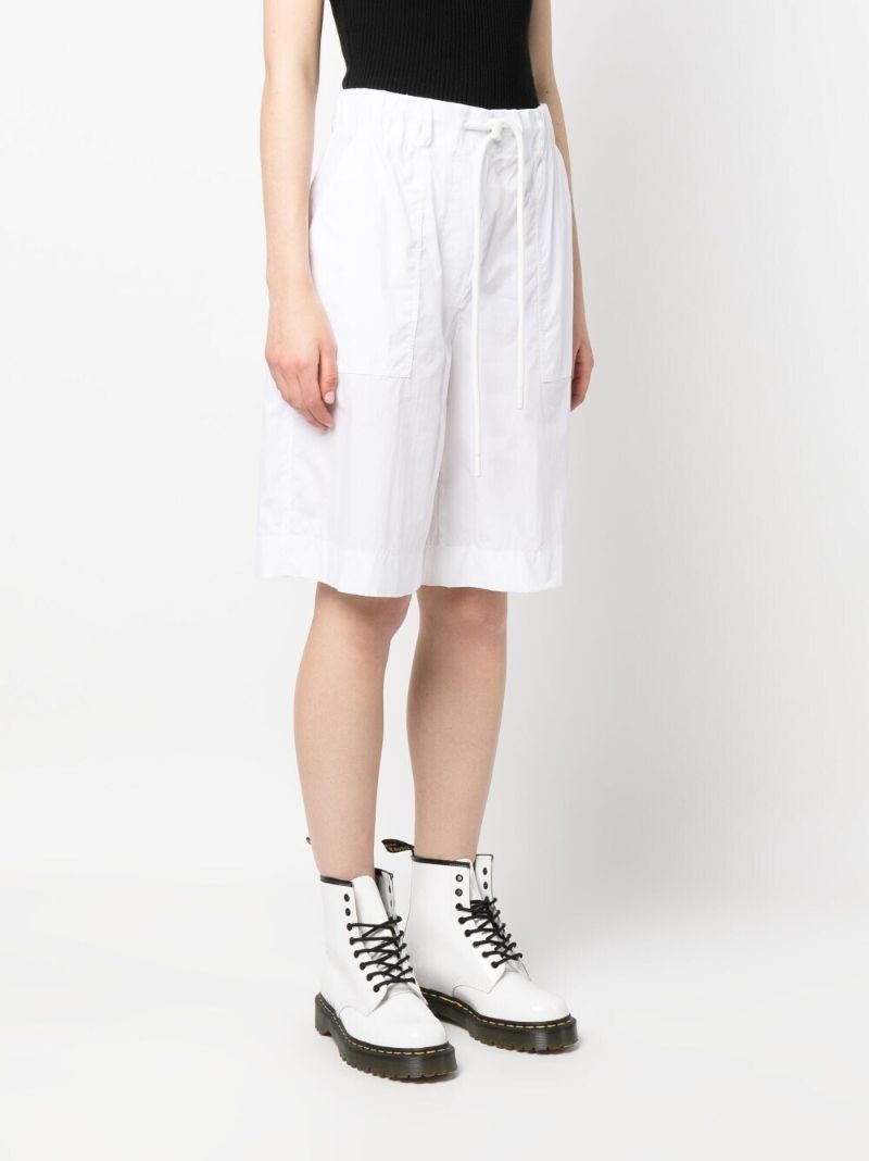 White Drawstring Bermuda Shorts