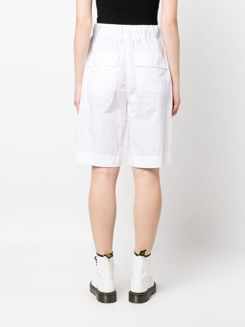 White Drawstring Bermuda Shorts