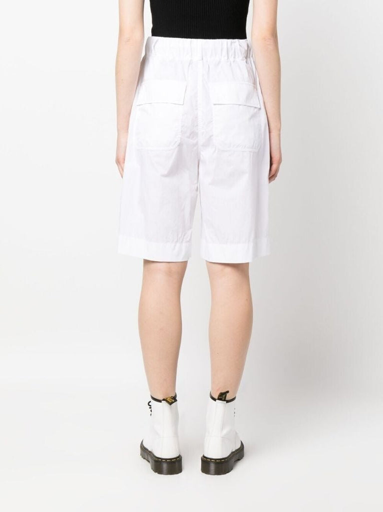 White Drawstring Bermuda Shorts