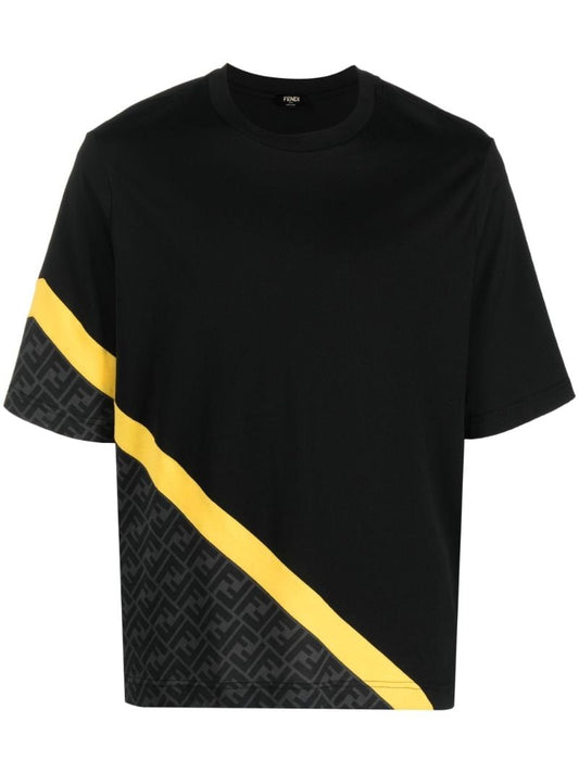 Black Monogram Print T-shirt