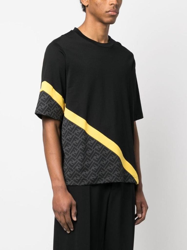 Black Monogram Print T-shirt