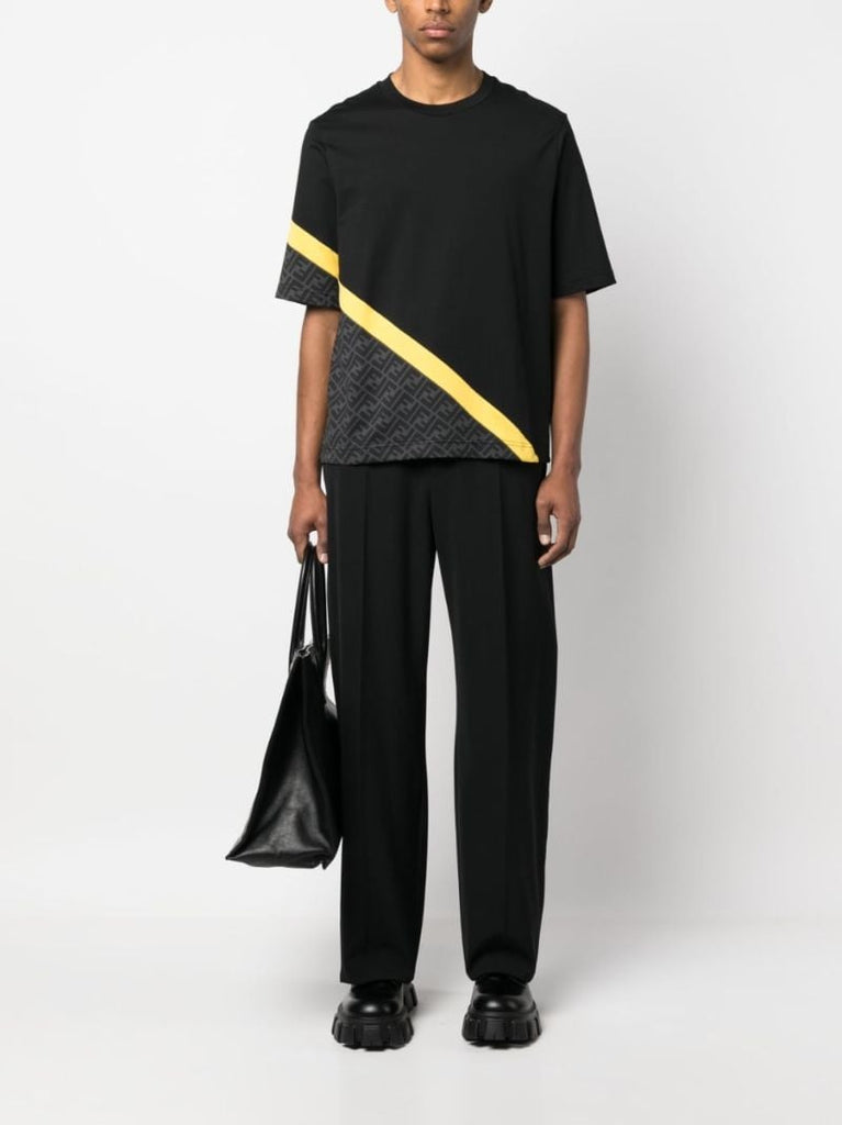 Black Monogram Print T-shirt