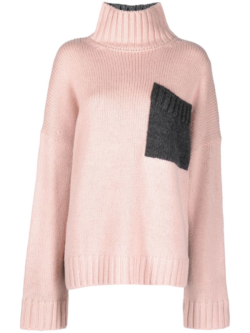 Pink Colour-block Sweater