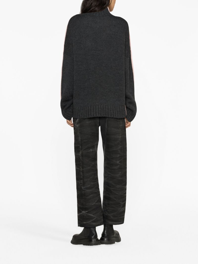 Pink Colour-block Sweater