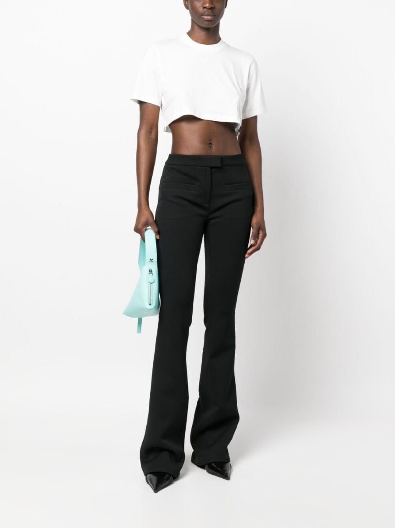 White Crew Neck Cropped T-shirt