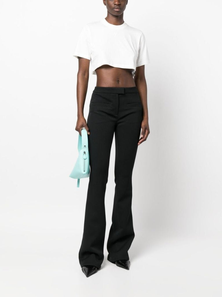 White Crew Neck Cropped T-shirt
