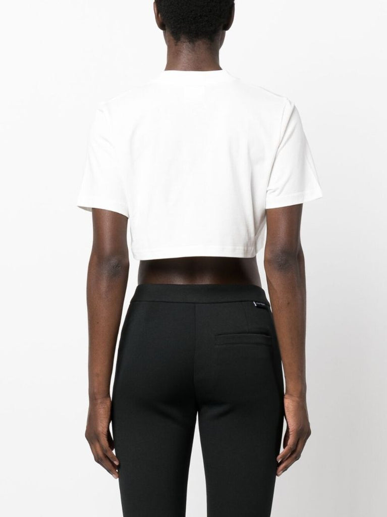 White Crew Neck Cropped T-shirt