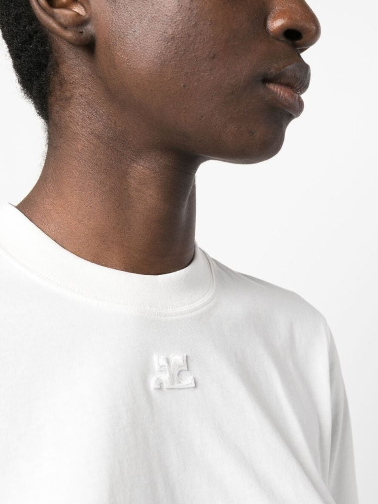 White Crew Neck Cropped T-shirt