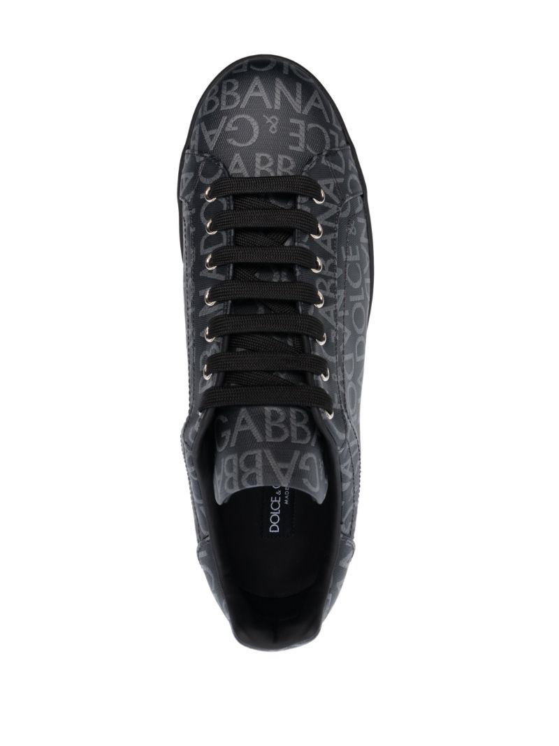 Black Logo Jacquard Sneakers
