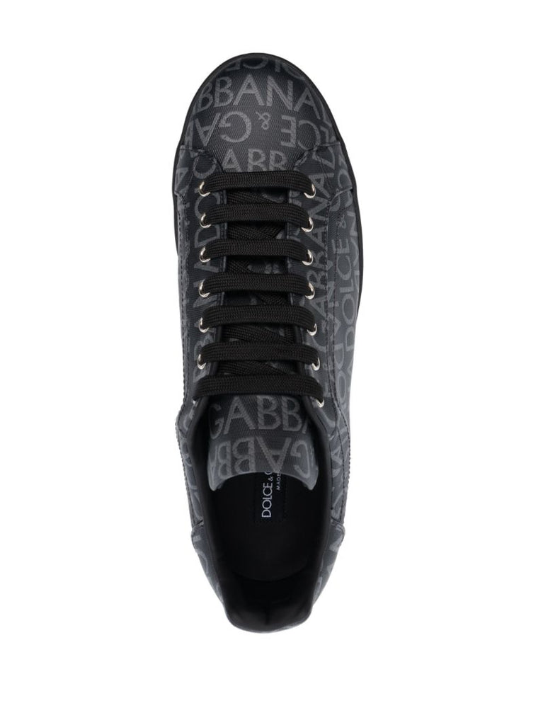 Black Logo Jacquard Sneakers