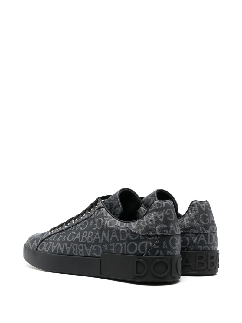 Black Logo Jacquard Sneakers