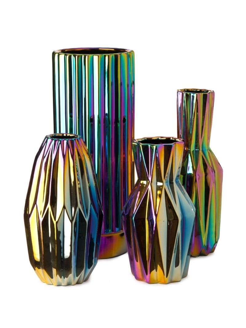 Multicolour Oily Folds Vase