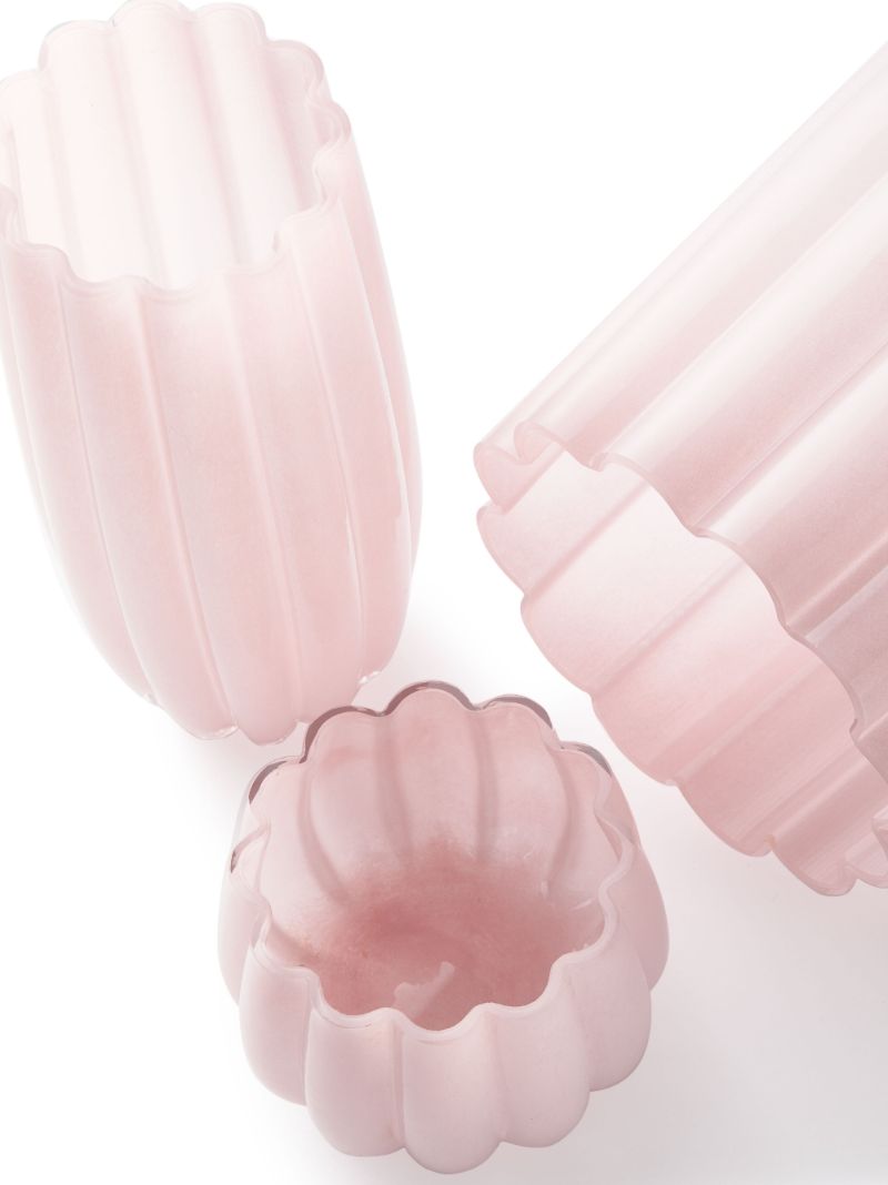 Light Pink Large Melon Glass Vase