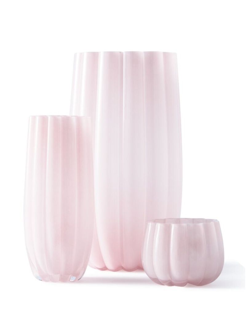 Light Pink Large Melon Glass Vase