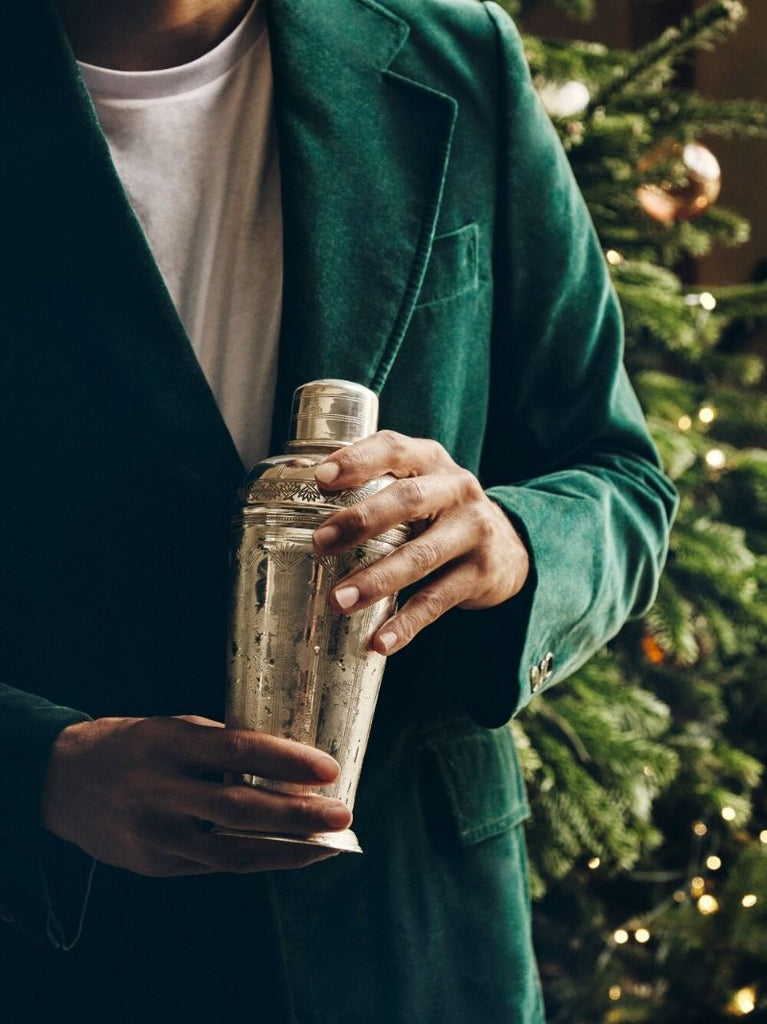 Silver-tone Rochester Engraved Cocktail Shaker