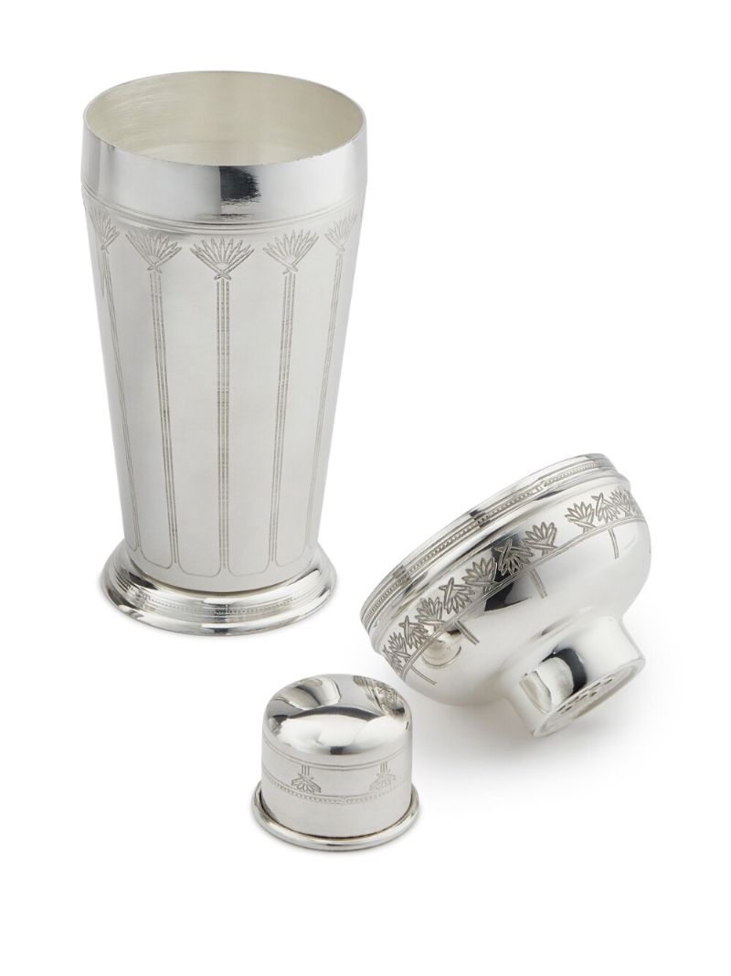 Silver-tone Rochester Engraved Cocktail Shaker