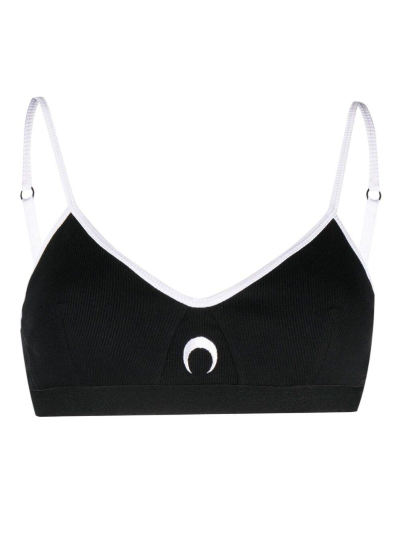 Black Crescent Moon Organic Cotton Bralette