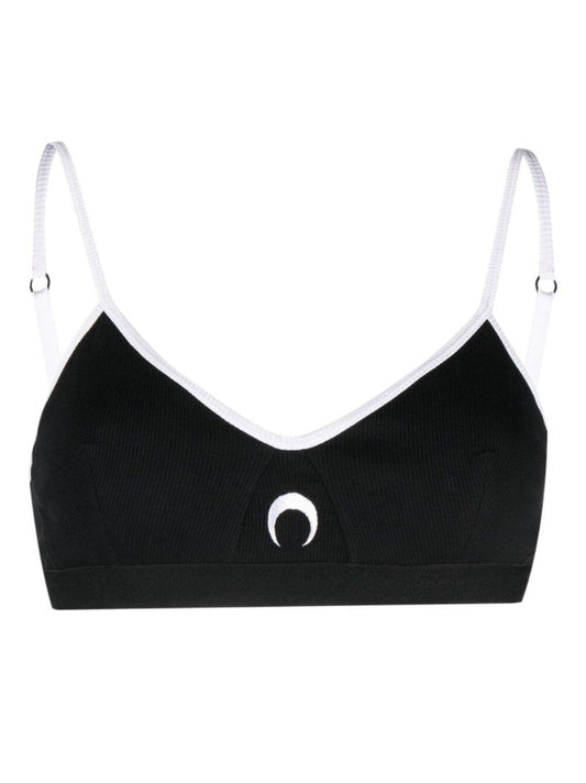 Black Crescent Moon Organic Cotton Bralette