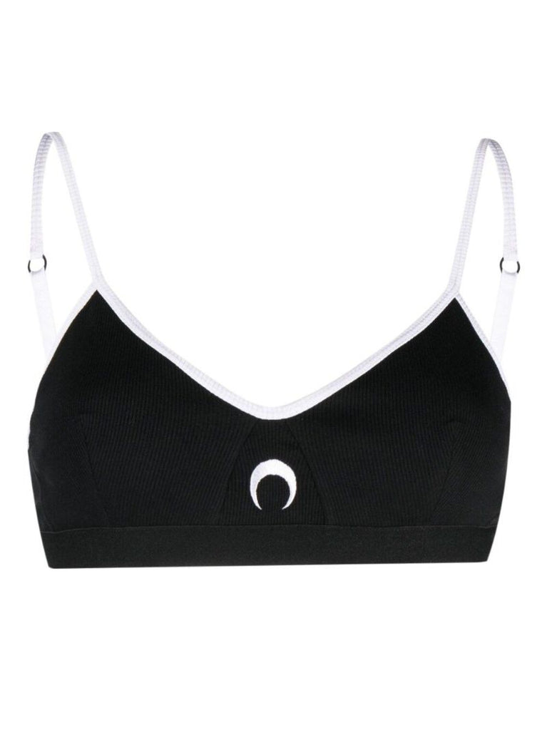 Black Crescent Moon Organic Cotton Bralette