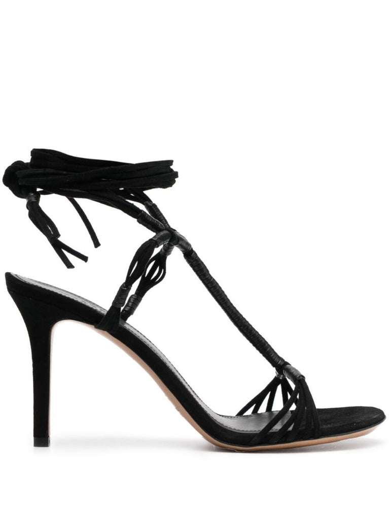 Black Arja 95 Suede Sandals