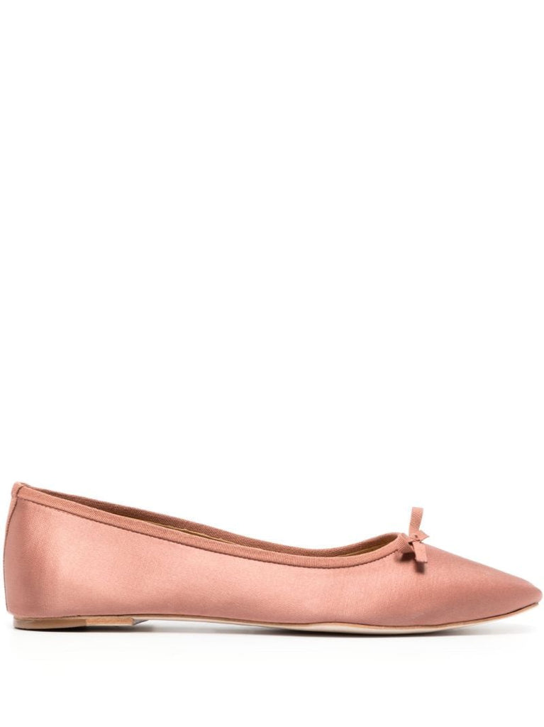 Pink Paola Satin Ballerina Shoes