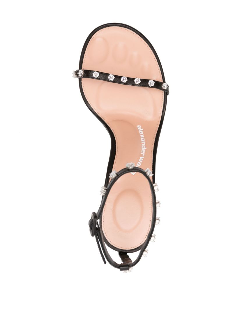 Black Nicki 105 Crystal Leather Sandals