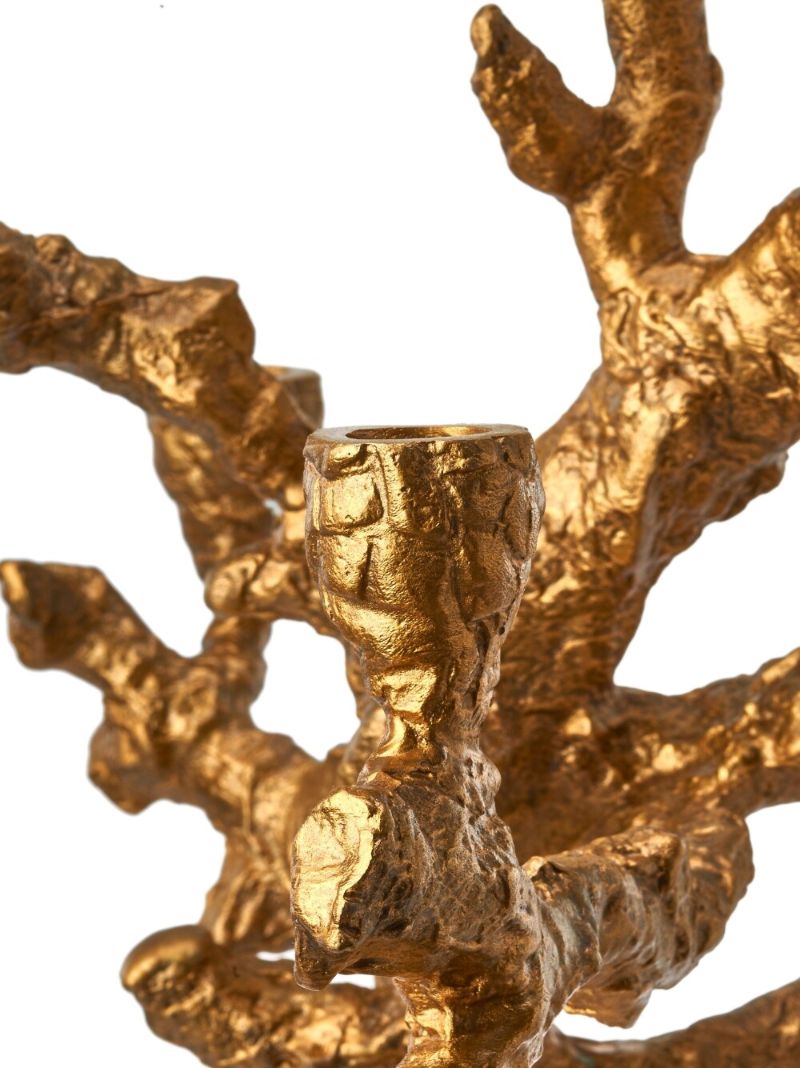 Gold-tone Large Apple Tree Candle Holder