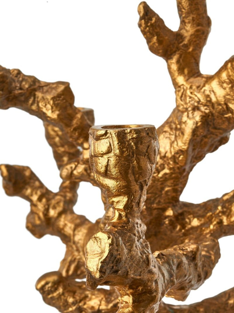 Gold-tone Large Apple Tree Candle Holder