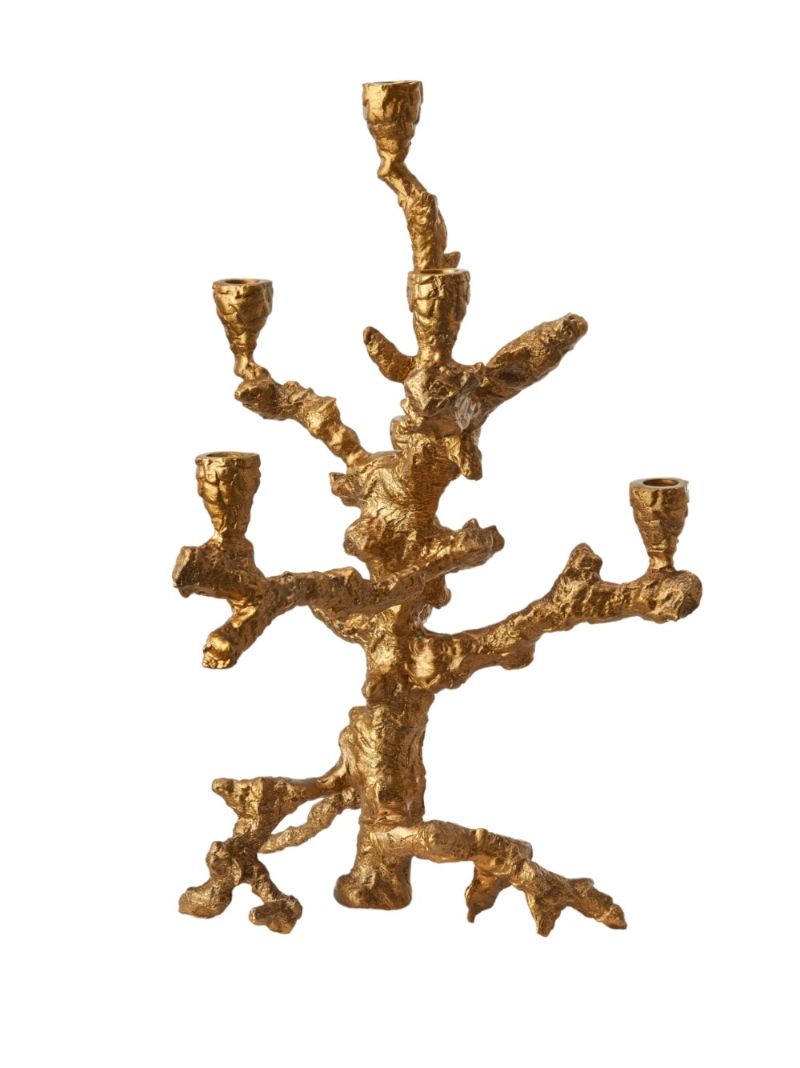 Gold-tone Large Apple Tree Candle Holder