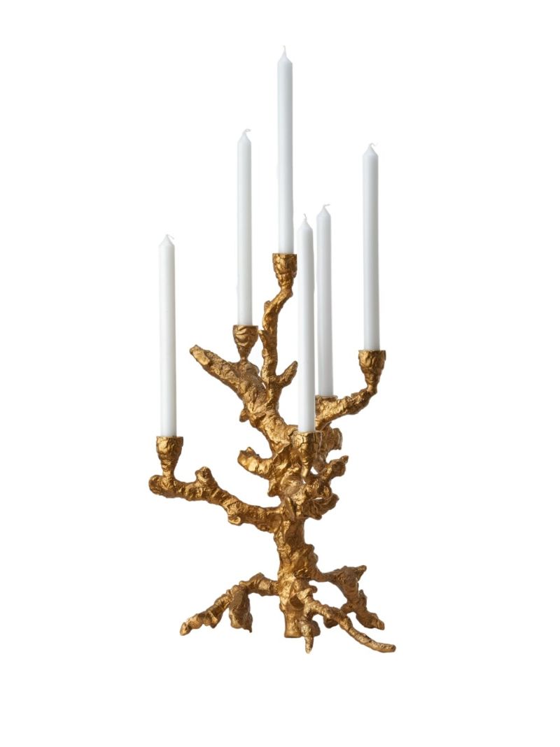 Gold-tone Large Apple Tree Candle Holder