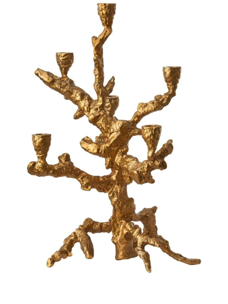 Gold-tone Large Apple Tree Candle Holder