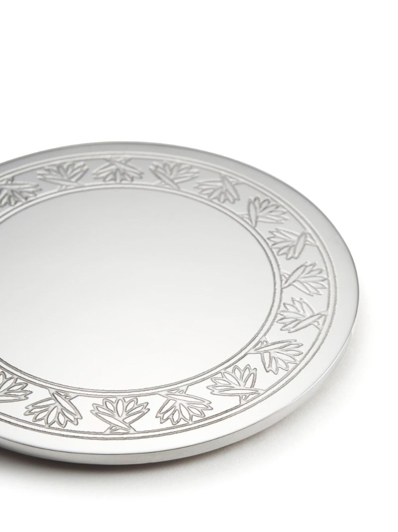 Silver-tone Rochester Engraved Coaster Set