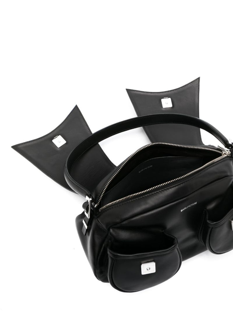 Black Kikka Spiked Leather Tote Bag