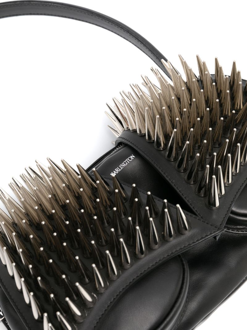Black Kikka Spiked Leather Tote Bag